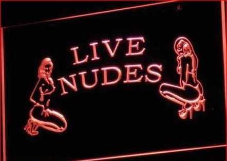 OPEN Live Nude Exotic Dancer Bar Neon Light Sign